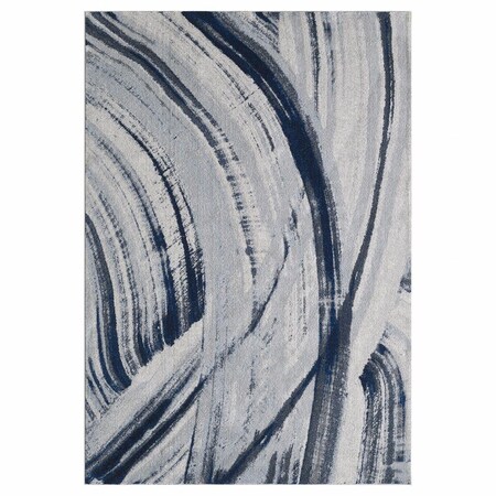 Palacedesigns 5 x 8 ft. Navy Ivory Abstract Strokes Modern Area Rug - Ivory & Blue - 5 x 8 ft. PA3673543